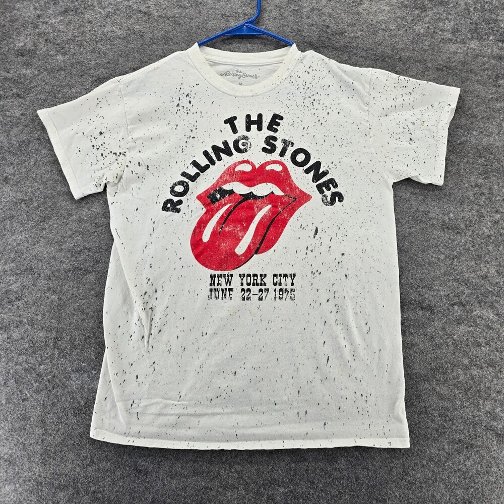The Rolling Stones Shirt Womens Medium Short Sleeve White